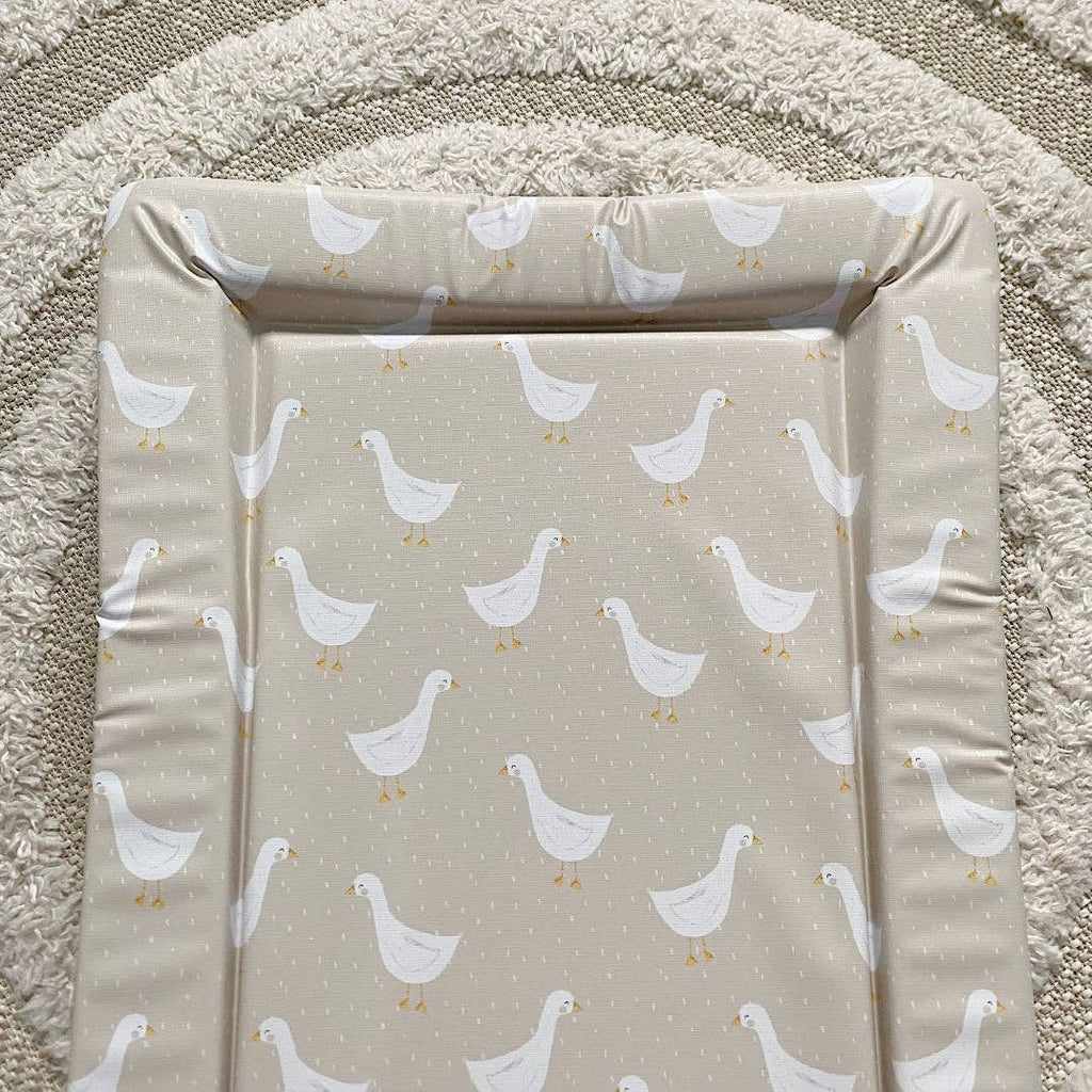 Baby Changing Mat | White Goose Unisex Print | Handmade UK