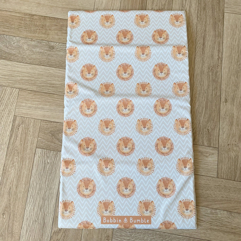 Travel Baby Changing Mat | Leo Lion Print | Handmade UK
