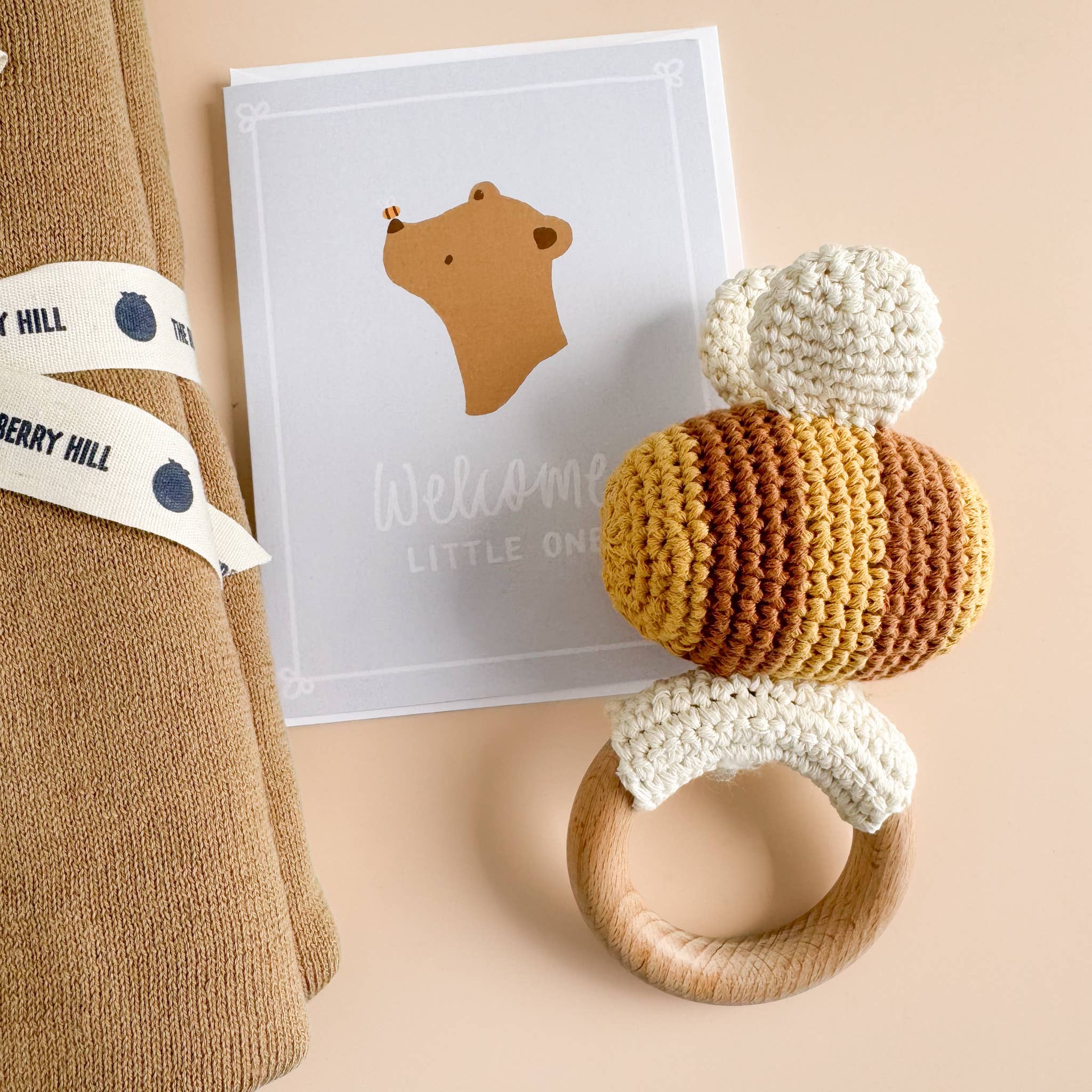 Teether Bee Crochet Rattle