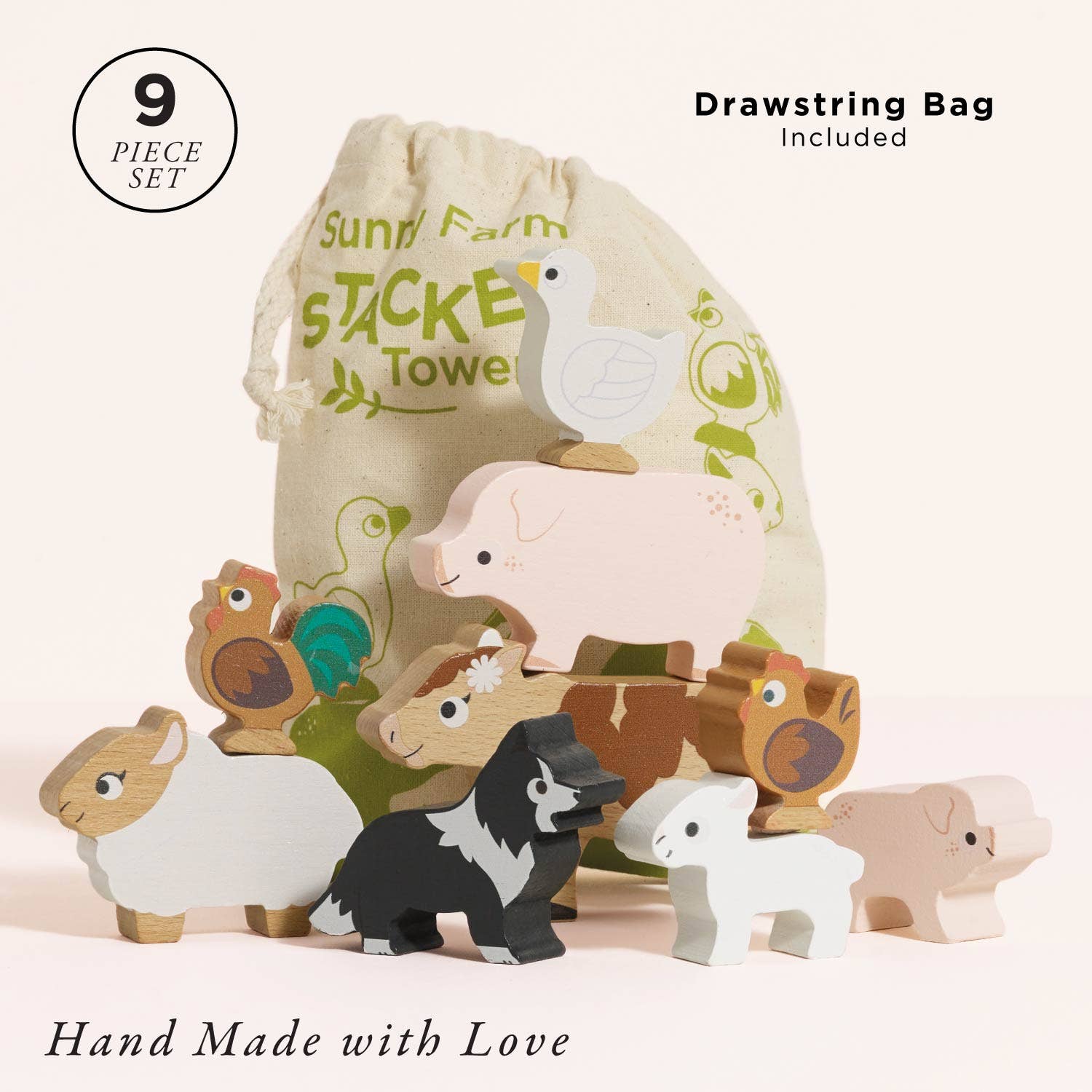 Farmyard Stacking Animals & Bag