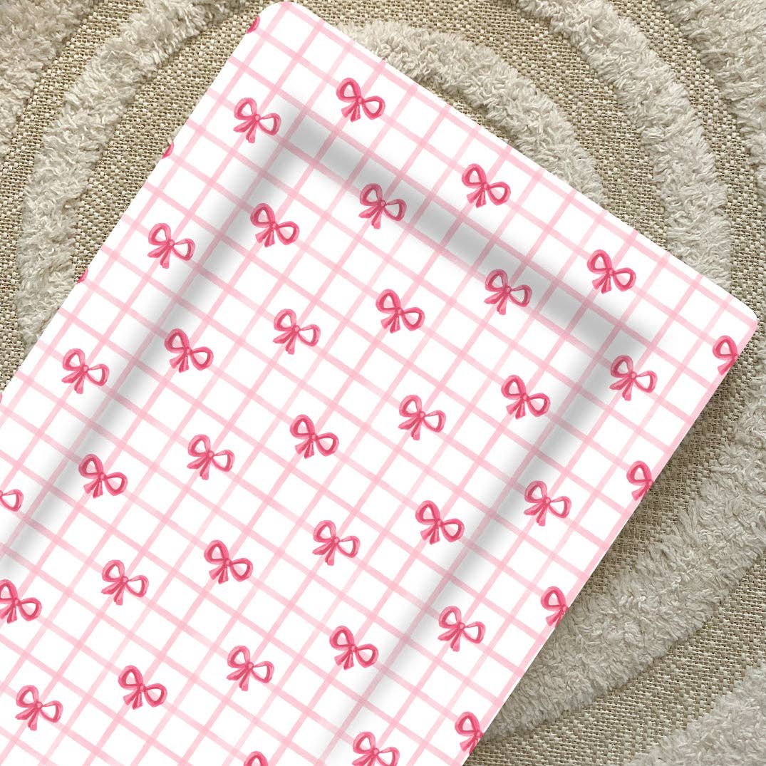 Pink Bow Changing Mat | Handmade UK | Baby Girl Gift