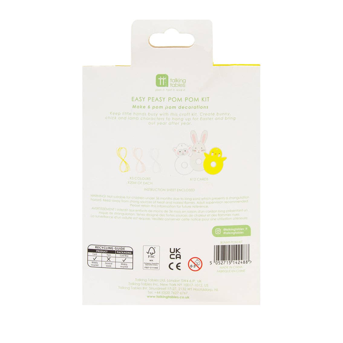 Spring Animals Easter Pom Pom Kit - 6 Pack