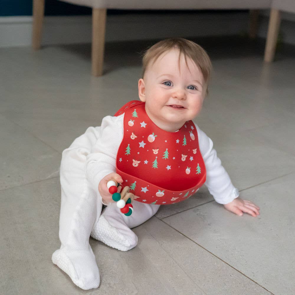 Christmas silicone and wood teether