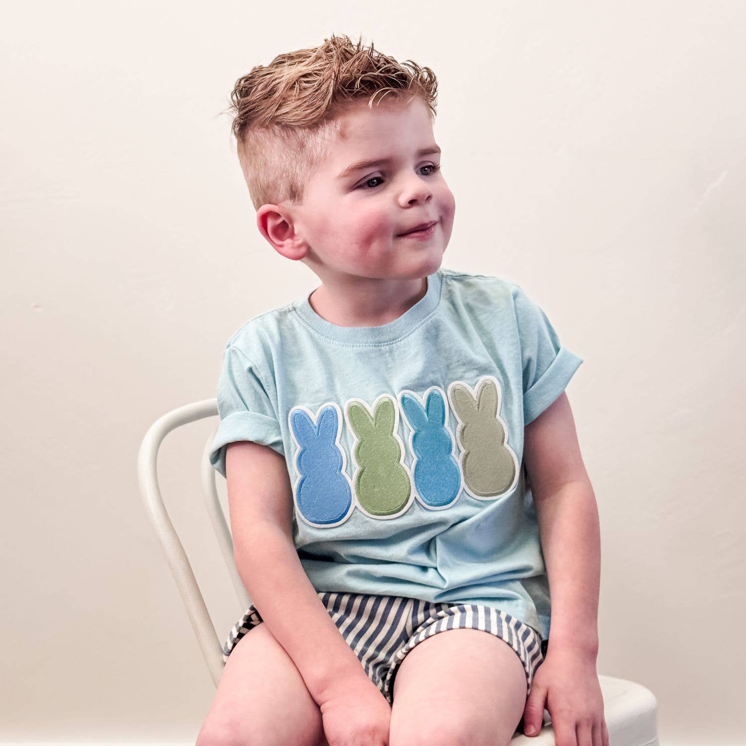 Peeps Embroidered Patch Easter Short Sleeve T-Shirt