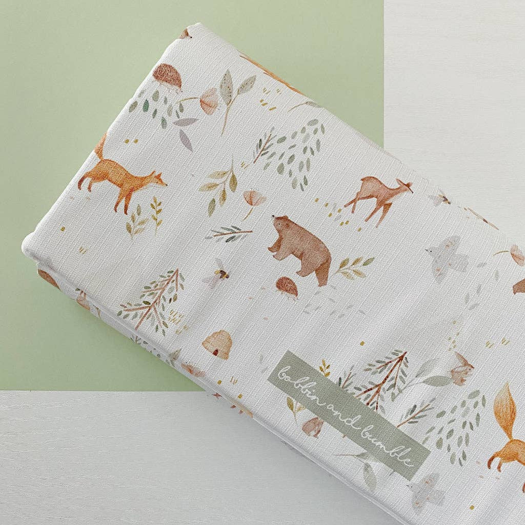 Travel Baby Changing Mat | Woodland Animals Print | Handmade