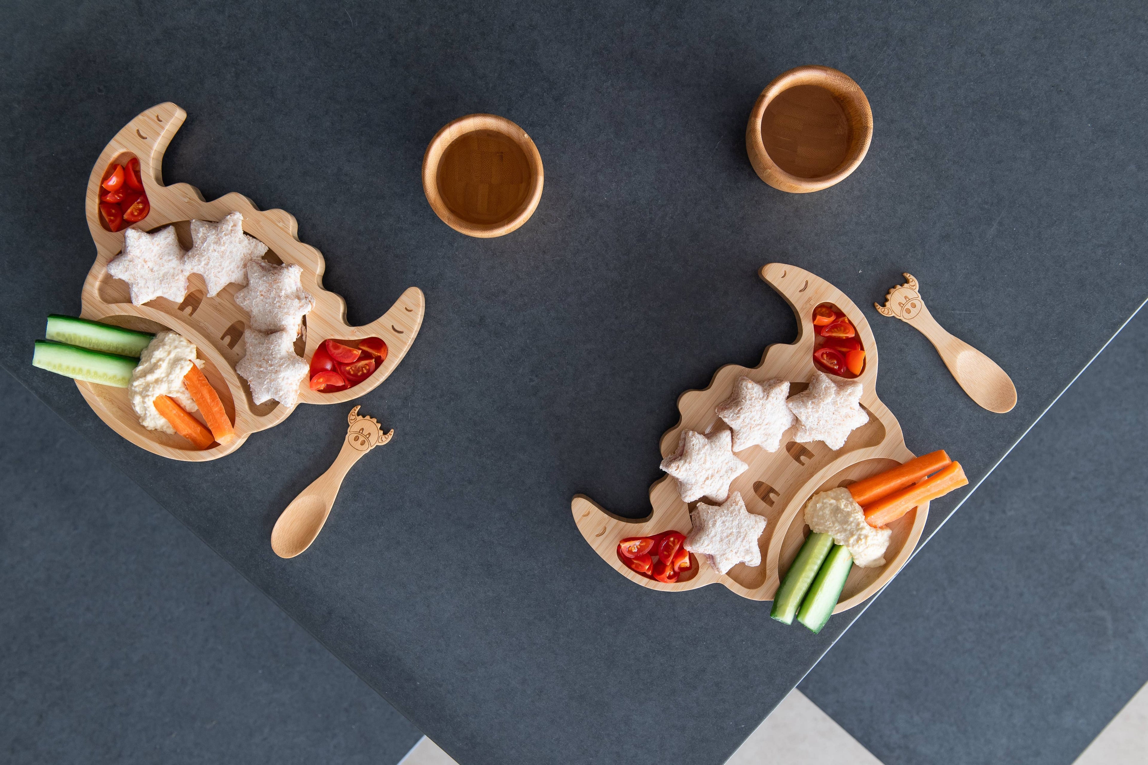 Baby Coo  - Highland Cow Bamboo Suction Plate & Gift Box