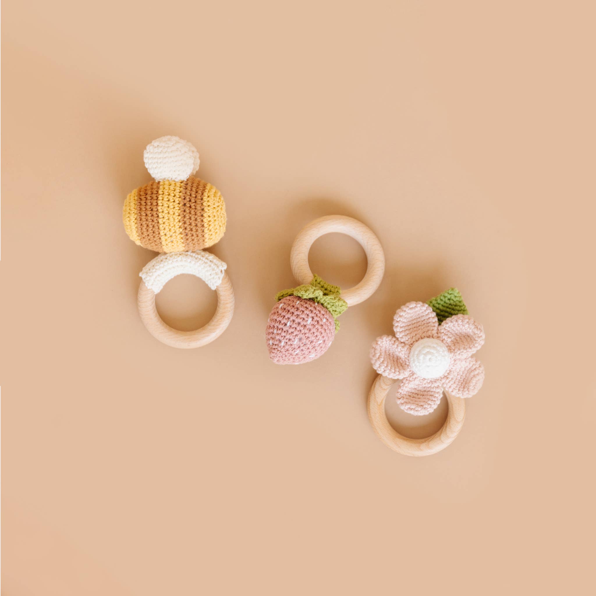 Teether Bee Crochet Rattle