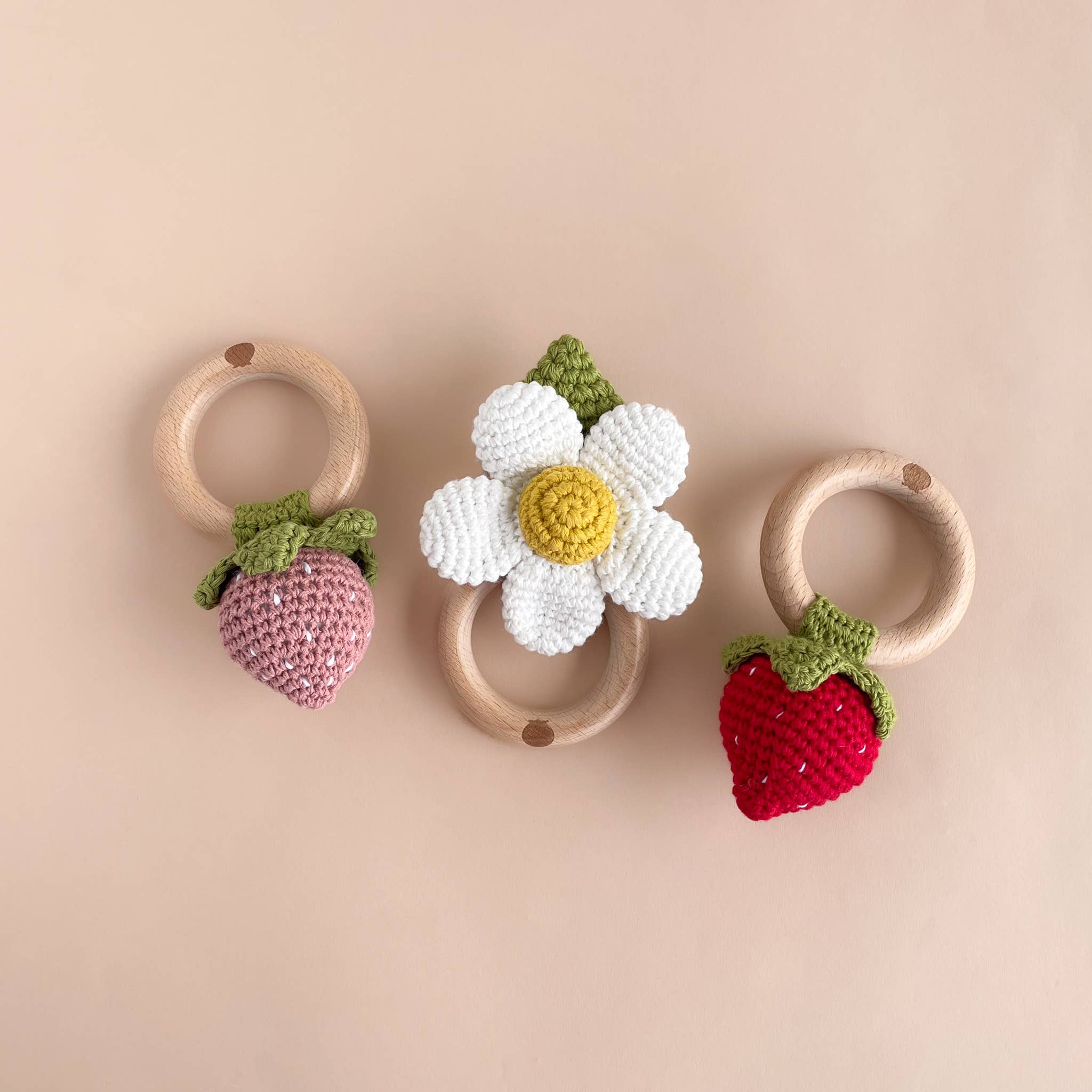 Strawberry Crochet Rattle